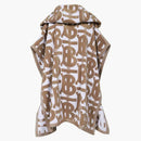 Burberry Cotton Jacquard Hooded Cape Neutral White
