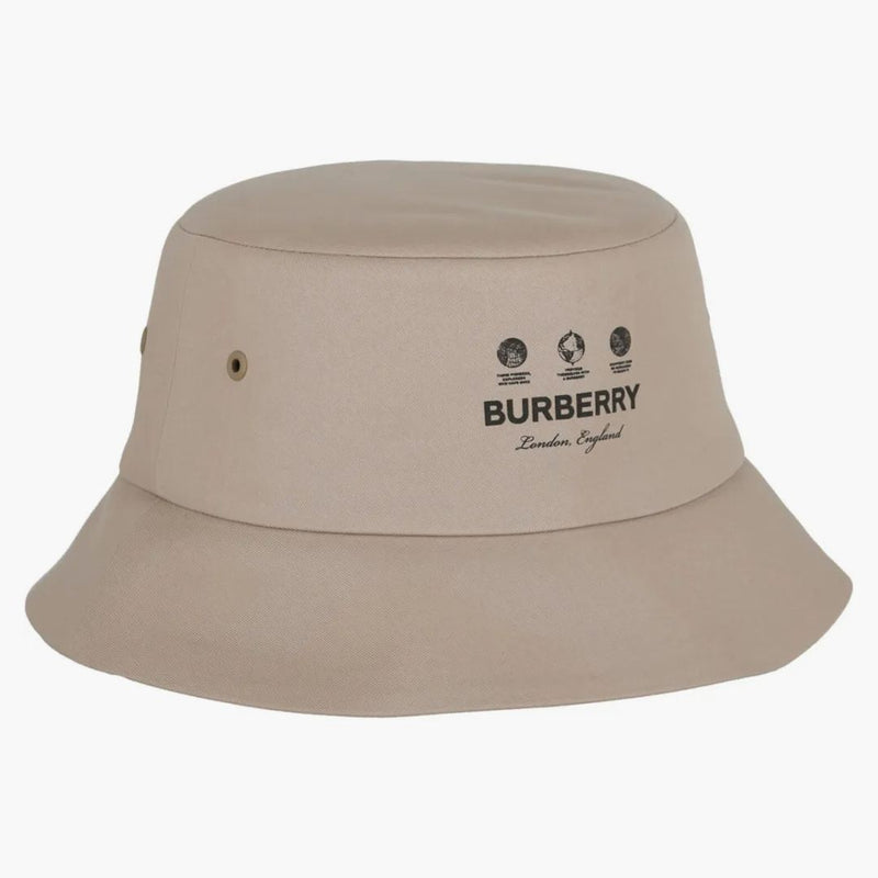 Burberry Cotton Logo Bucket has Light Beige