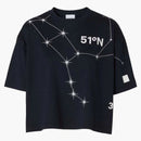 Burberry Cropped Constellation Print T-Shirt Navy