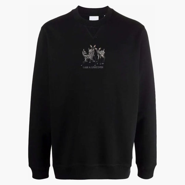 Bavlněná mikina burberry deer-embroidered černá