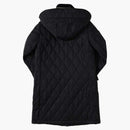 Burberry Detachable Hood Diamond Quilted Coat Black