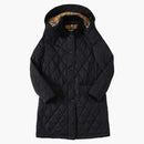 Burberry Detachable Hood Diamond Quilted Coat Black
