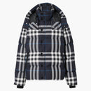 Burberry Detachable Hood Night Check Buffer Jacket White/Dark Charcoal Blue
