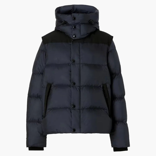 Burberry Detachable Sleeve Hooded Buffer Jacket Navy