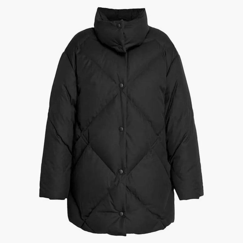 Burberry Diamond Quilted Cotton Gabardine Coat Black