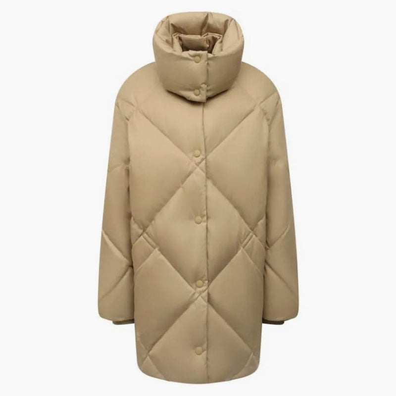 Burberry Diamond Quilted Cotton Gabardine Coat Honey