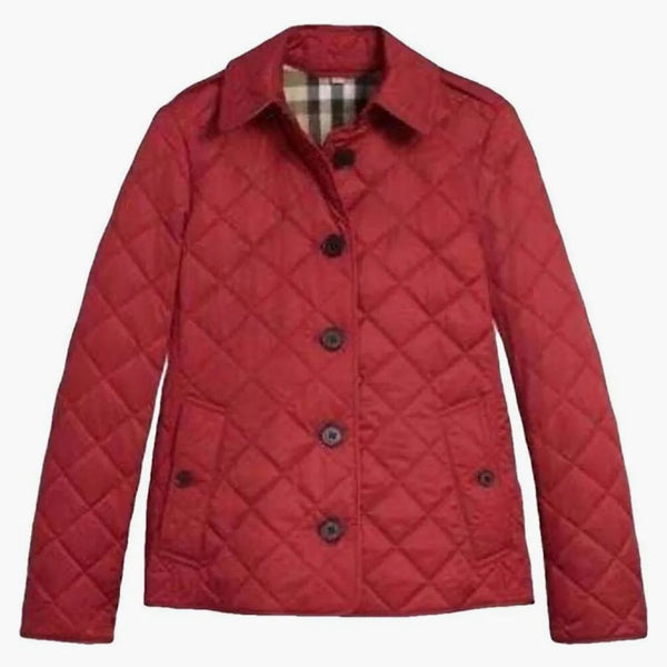 Burberry Diamond Quilted Jacket Red