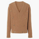 Burberry Double-Breasted V-Neck Jumper Brown