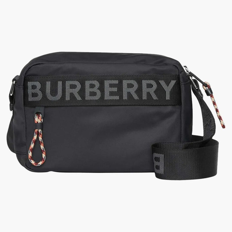 Logo burberry econyl crossbody černé