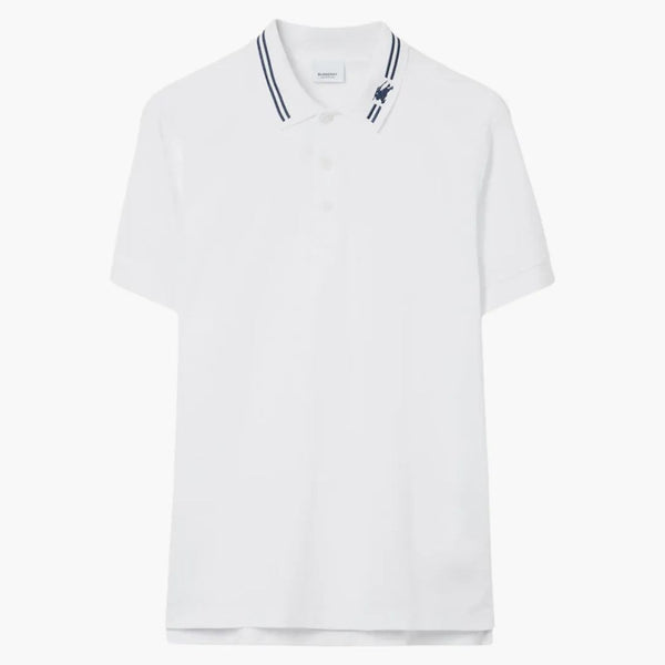 Burberry ekd bomull polo polo skjorta vit
