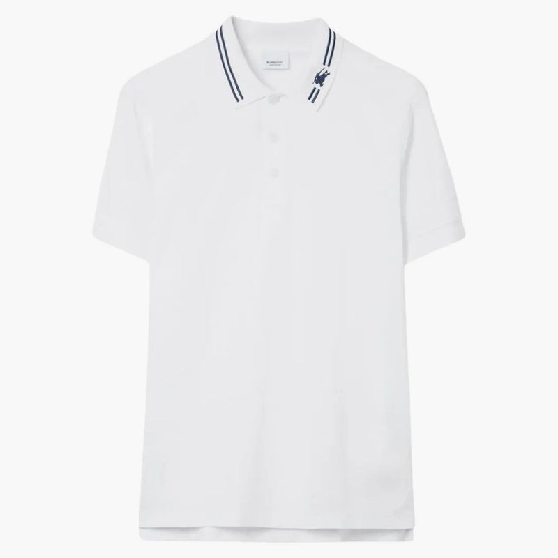Burberry ekd bomull polo polo skjorta vit