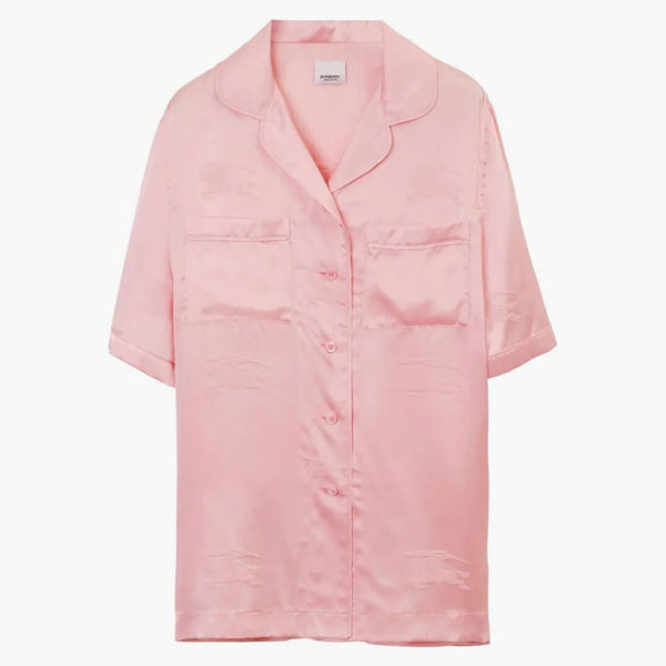 Burberry Ekd Jacquard Silk Pajama košile růžová