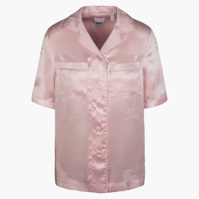 Burberry Ekd Jacquard Silk Shirt Light Pink