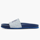Burberry Ekd Monogram-print Leather Slides Blue
