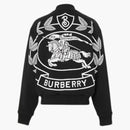 Burberry Ekd Print Cotton Oversized Bomber Jacket Black/White