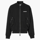 Burberry Ekd Print Cotton Oversized Bomber Jacket Black/White