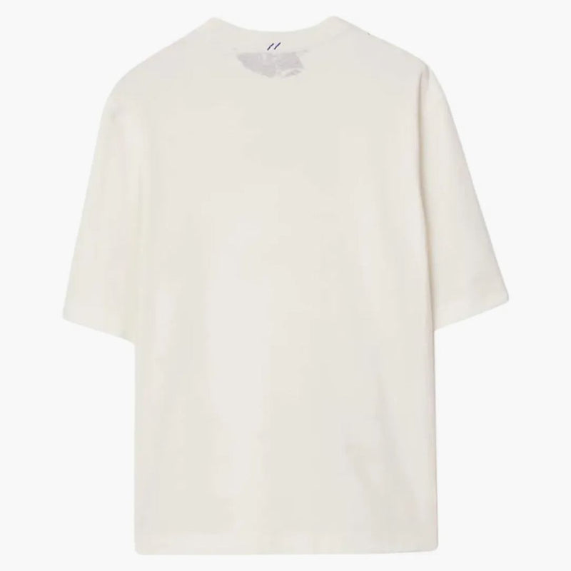 Burberry EKD Stamp Print Cotton T-shirt vit