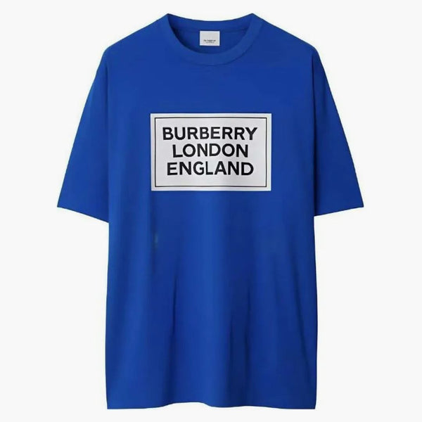 T-shirt di stampa Burberry Ellison Logo Blue