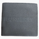 Portafoglio bifoldo in pelle in pelle in rilievo Burberry grigio
