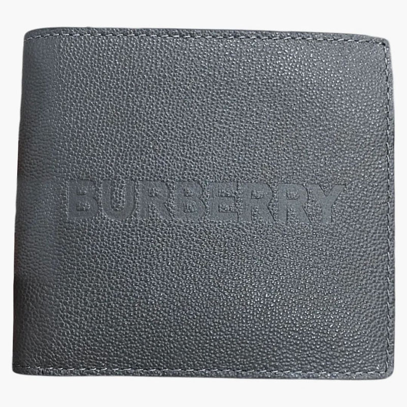 Burberry Embossed Leather Bifold Wallet Grey