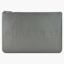 Burberry Embossed Leather Pouch Charcoal Gray