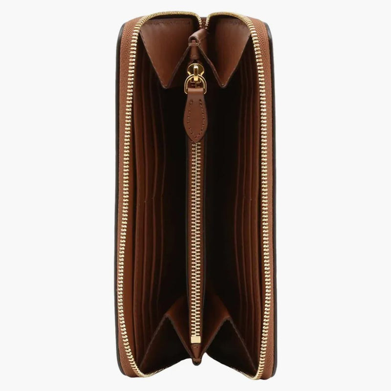 Burberry Embossed Leather Zip-around Wallet Tan