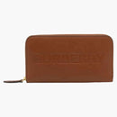 Burberry Embossed Leather Zip-Around Wallet Tan