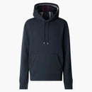 Burberry Embroidered Ekd Cotton Blend Hoodie Navy