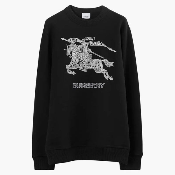 Burberry Empoidered EKD bavlněná mikina černá