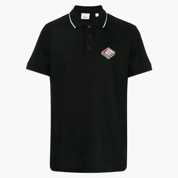 Burberry ricamato a polo di logo grafico nero