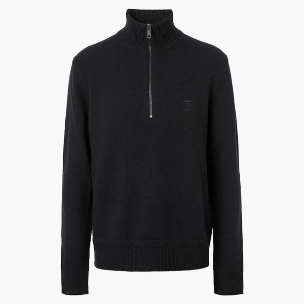 Burberry Empoidered Logo Cashmere Jumper Black