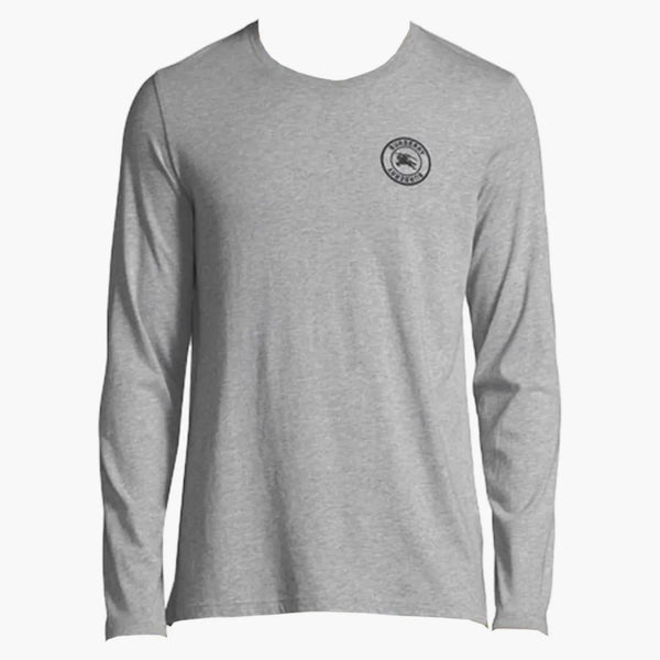 Burberry broderad logotyp bomull långärmad t-shirt grå
