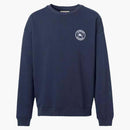 Burberry bordado logotipo de algodón sudadera azul marino