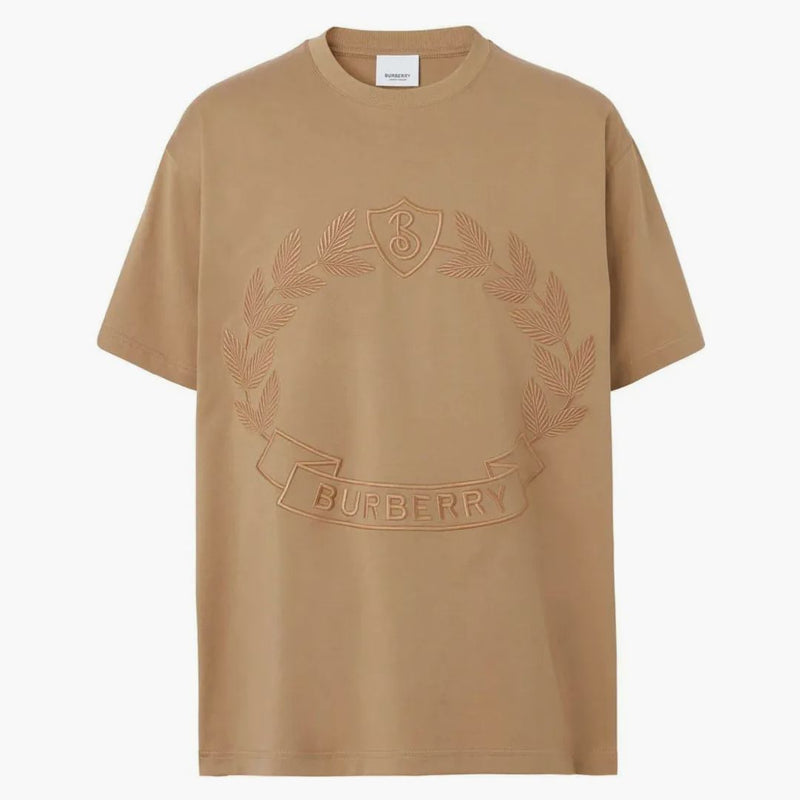 Burberry Embroidered-Logo Cotton T-shirt beige