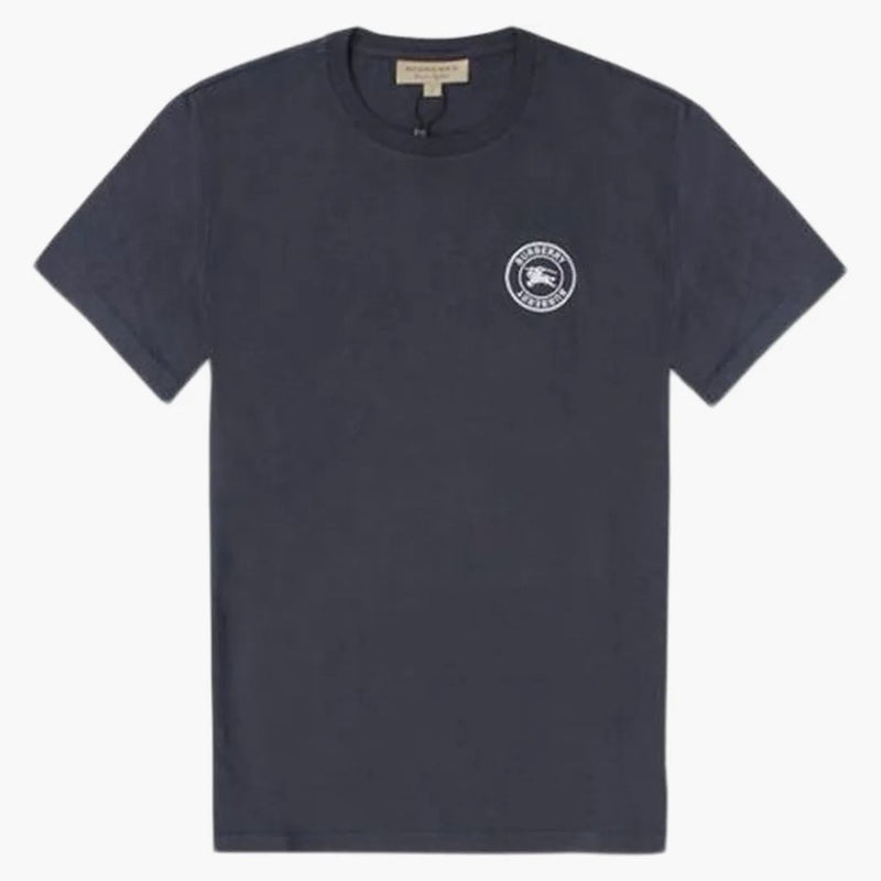 Burberry broderad logotyp bomull t-shirt marinblå