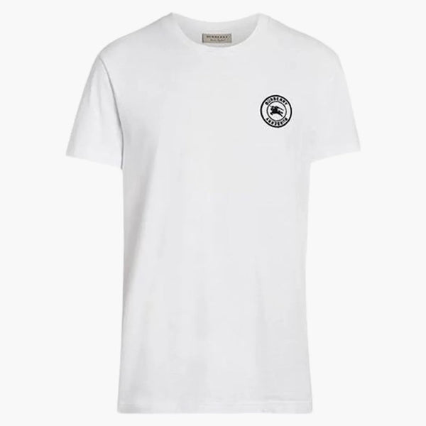 Burberry broderad logotyp bomull t-shirt vit