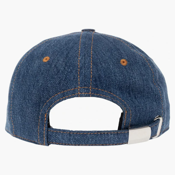 Burberry Embroidered-Logo Denim Baseball Cap Blue