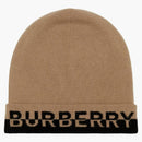 Burberry Embroidered Logo Knitted Beanie Brown