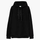 Burberry Embroidered Monogram Ekd Cotton Hoodie Black