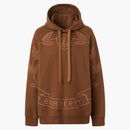 Burberry Embroidered Oak Leaf Crest Cotton Hoodie Dark Birch Brown