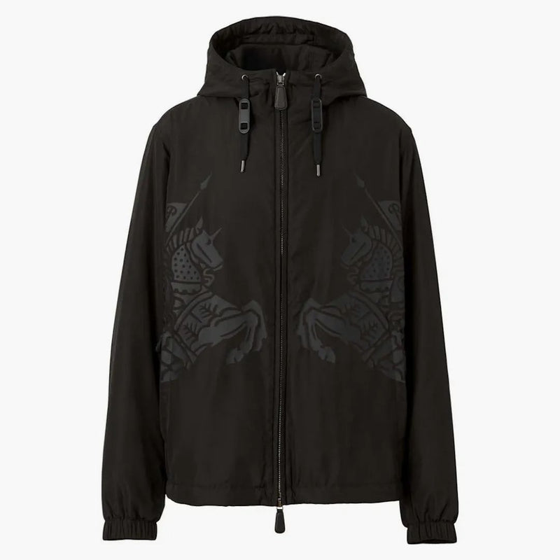 Burberry Equestrian Knight Printed Jacket Black