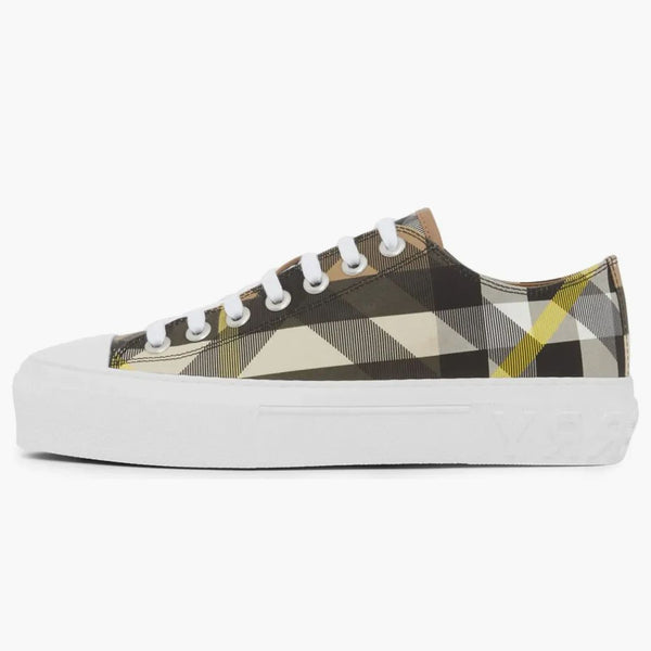 Burberry Exaggerated Check Cotton Sneakers Wheat (women's)
