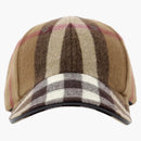 Burberry Exaggerated Check Wool Baseball Cap Dark Birch Brown