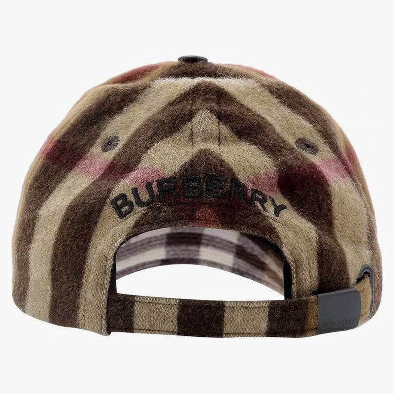 Burberry Exagerated Check Baseball Cap Baseball Birch Brown