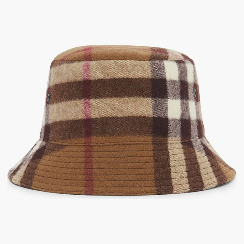 Burberry Exaggerated Check Wool Baseball has Birch Brown