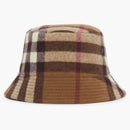 Burberry Exaggerated Check Wool Baseball Hat Birch Brown