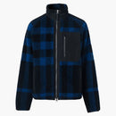Burberry Exploded Check Fleece Funnel Neck Jacket Deep Royal Blue/Black