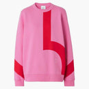 Burberry Fairhall Flag Print Cotton Sweatshirt Primrose Pink