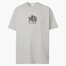 Vyšívané tričko Burberry Fawn šedé