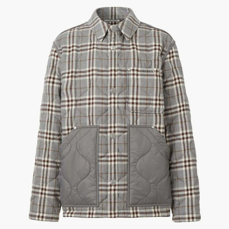 Burberry Flannel Vintage Check Overhirt Gray